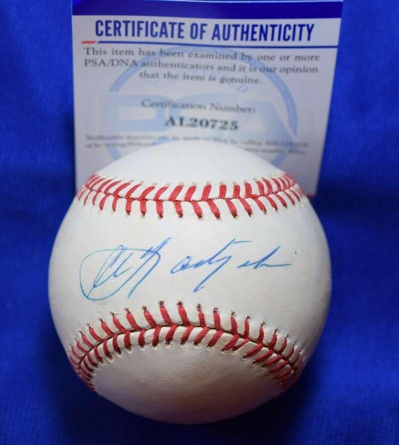Carl Túl PSA DNS-Coa Autogramot Amerikai Liga OAL Aláírt Baseball 3 - Dedikált Baseball