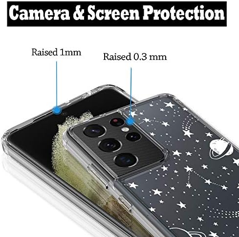 RANZ Galaxy S21 Ultra 5G az Esetben, Anti-Semmiből Ütésálló Sorozat Tiszta, Kemény PC+ TPU Lökhárító Védő tok Samsung