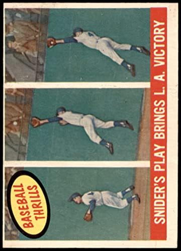 1959 Topps 468 Játszani Hozza L. A. Győzelem Herceg Snider Los Angeles Dodgers (Baseball Kártya) VG/EX Dodgers