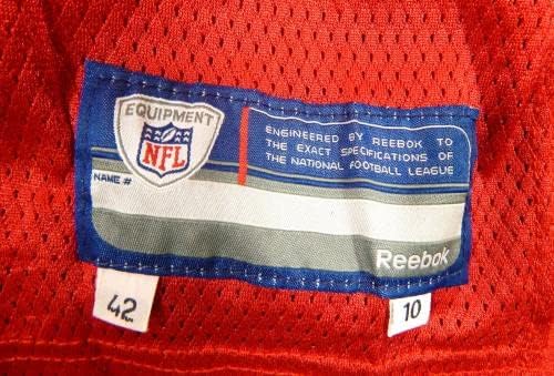 2010-ben a San Francisco 49ers David Carr 5 Játék Kiadott Piros Mez 42 DP37163 - Aláíratlan NFL Játék Használt Mezek