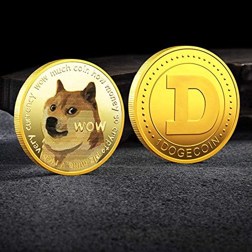 1 oz Dogecoin Emlékérme Aranyozott Dogecoin Fizetőeszköz 2021 Limitált szériás Gyűjthető Érme Állat Virtuális Érme védőtok