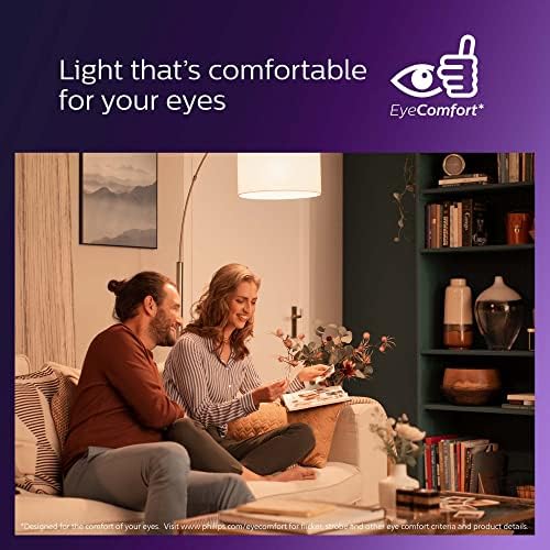A Philips LED-es Ultra Definition Villódzásmentes Szabályozható, Eye Comfort Technológia, Puha, Fehér 2700K A21 Átlátszó