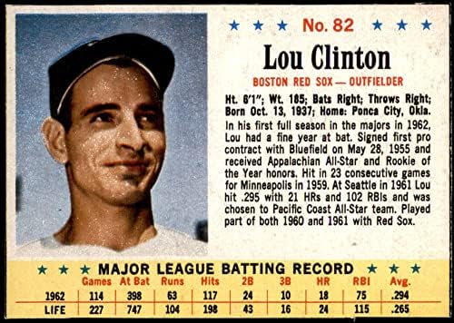 1963 Utáni Gabona 82 Lou Clinton Boston Red Sox (Baseball Kártya) NM Red Sox