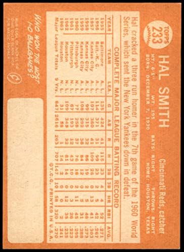 1964 Topps 233 Hal W. Smith Cincinnati Reds (Baseball Kártya) EX/MT+ Vörösök