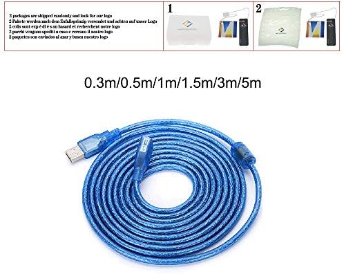 USB Hosszabbító Kábel USB 2.0 a Férfi-Nő Adapter Gyors Kábel PC Billentyűzet, Nyomtató Kamera Egér, Játékvezérlő,Kék,0,3