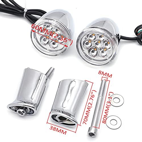 HTTMT - Hátsó Világos Futó Fék lámpa Jelzőfény Amber Kompatibilis 92-es-fel-a H-D Sportster 883 1200 [P/N: MT224-018R-CD+CL]