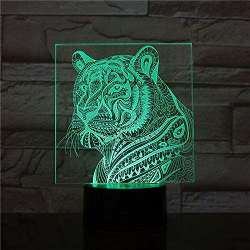 Jinnwell Tigris 3D Éjjeli Lámpa Lámpa Illúzió Éjszakai Fény 7 Szín Megváltoztatása Érintse meg a Kapcsoló Táblázat Pult