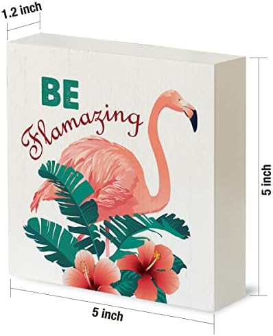 Ország Flamingo Fa Doboz Jel Rusztikus Lesz Flamazing Flamingo fadoboz Jel Dekoratív Nyári Jel Blokk Emléktábla az Otthoni