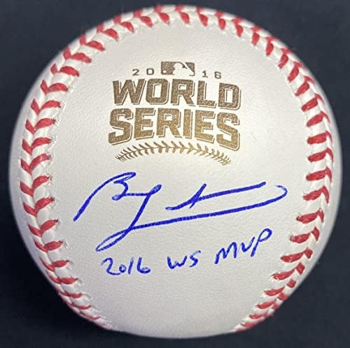 Ben Zobrist WS MVP Aláírt World Series Logó Baseball, MLB Holo Fanatikusok - Dedikált Baseball