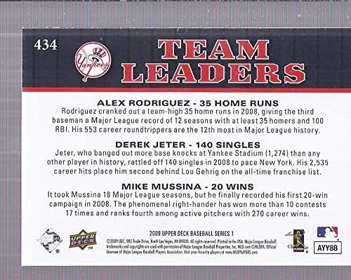 2009 Felső szint 434 Derek Jeter/Alex Rodriguez/Mike Mussina TL NM-MT Yankees