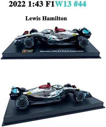 HTLNUZD Bburago 1:43 F1Mercedes AMGW13 44 Lewis Hamilton 1/43 Versenyautó W13 44 Szuper Formula One Alufelni Luxus