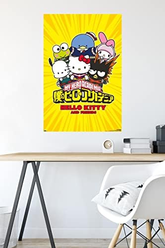 Tendenciák A Nemzetközi Hős Academia x Hello Kitty and friends - Csoport Fali Poszter, 22.375 x 34, keret nélküli Változat