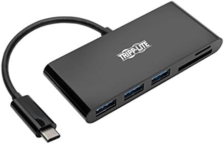 Tripp Lite USB-C Hub Többportos Adapter Átalakító w/ 3x USB-A, Micro SD, SD/MMC Memóriakártya-Olvasó Thunderbolt 3,