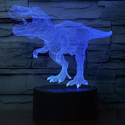 Dinoszaurusz Éjszakai Fény, a Gyerekek T-Rex 3D-s Illúzió Asztal Lámpa, 7 Szín Fokozatosan Változó Karácsonyi Dekoráció