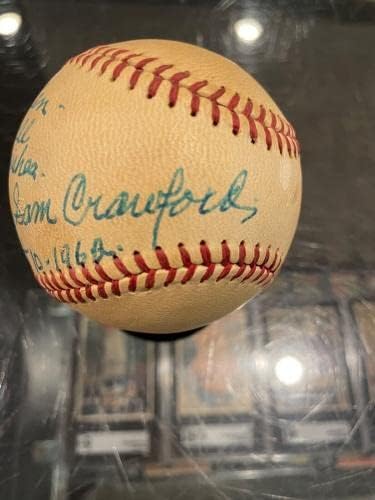 1968 Wahoo Sam Crawford Detroit Tigers Egyetlen Dedikált Baseball Szövetség - Dedikált Baseball
