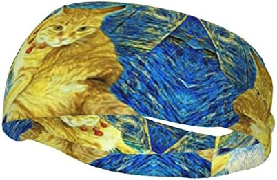 Unisex Edzés Karszalag Van Gogh Pihentető Narancssárga Macska Többfunkciós Sport Sweatbands a Férfiak Teljesítményét