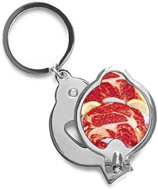 Steak Nyers Hús Élelmiszer Textúra Köröm Olló Olló Rozsdamentes Acél Vágó