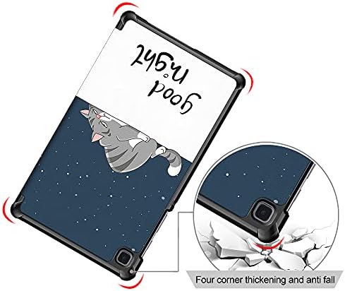 GWYLH Thinn, Világos Bőr Smart Origami tok Új Galaxy Tab A7 Lite 8.7 hüvelyk 2021 SM-T220，SM-T225 Lusta macska